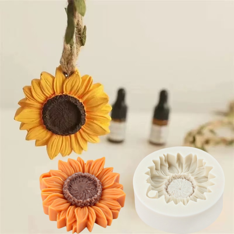 3D Sunflower Candle Mold Silic - Soap Making Lye บทวิจารณ์และราคา