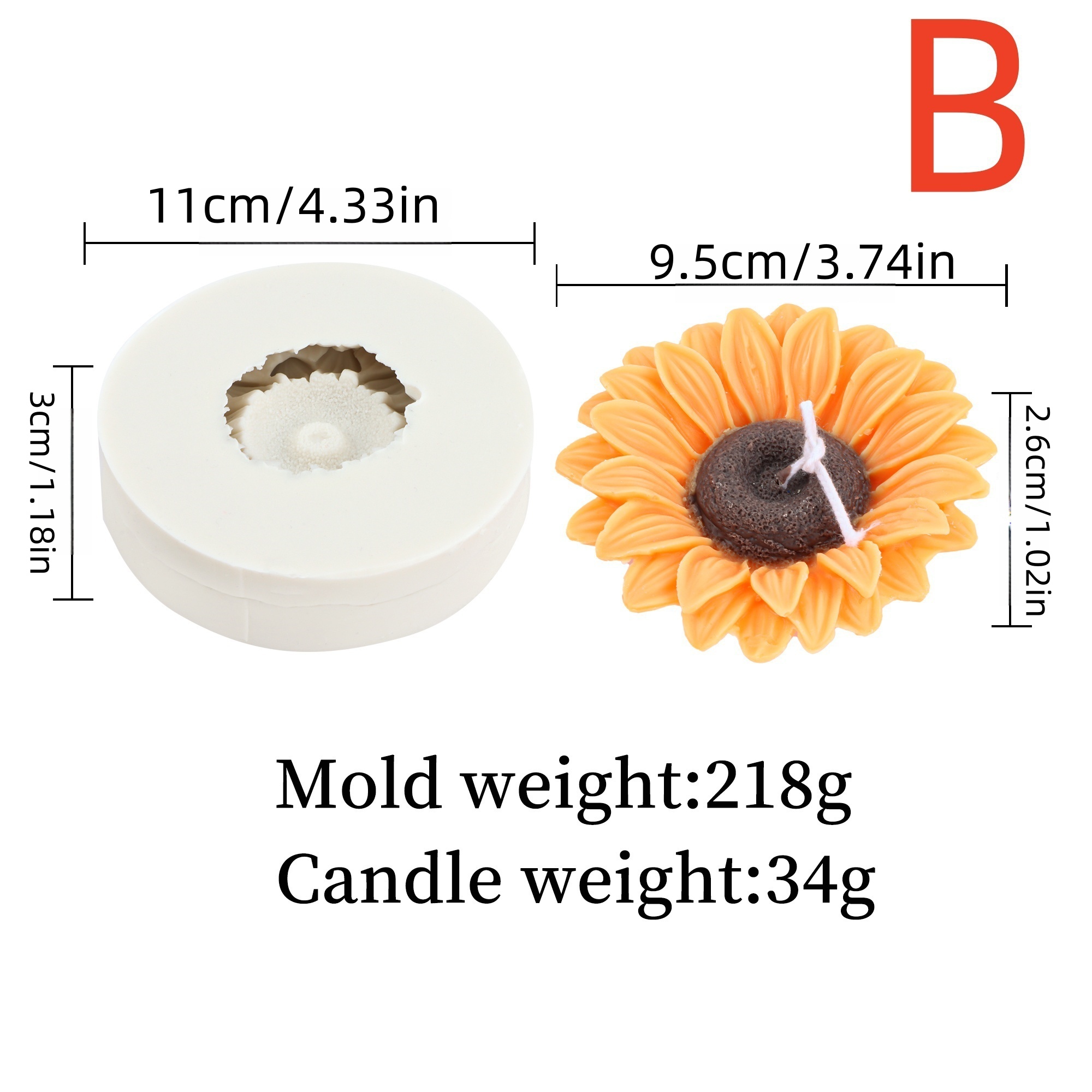 3D Sunflower Candle Mold Silic - Soap Making Lye บทวิจารณ์และราคา