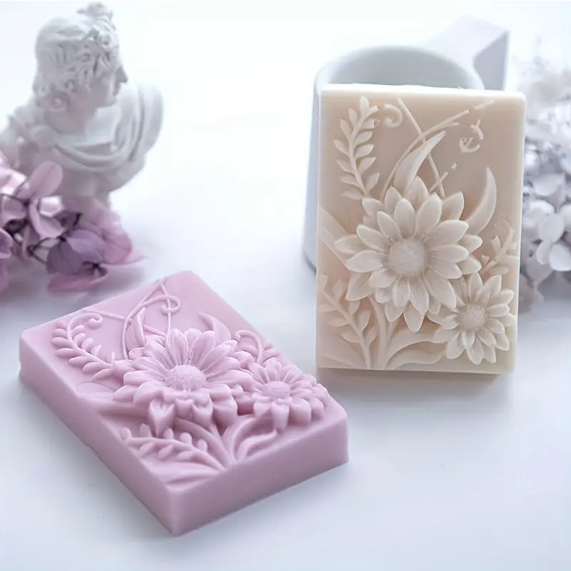3D Flower Square Soap Silicone - Soap Making Lye บทวิจารณ์และราคา