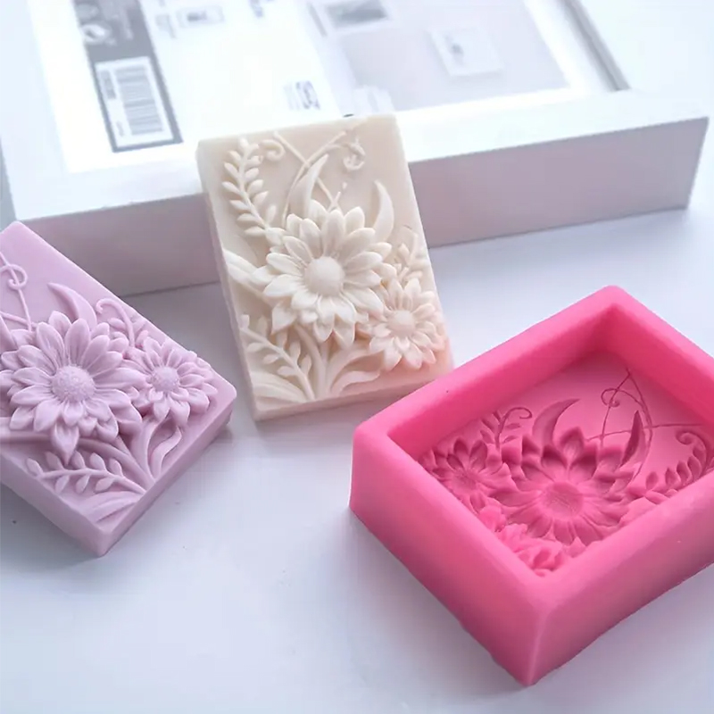 3D Flower Square Soap Silicone - Soap Making Lye บทวิจารณ์และราคา