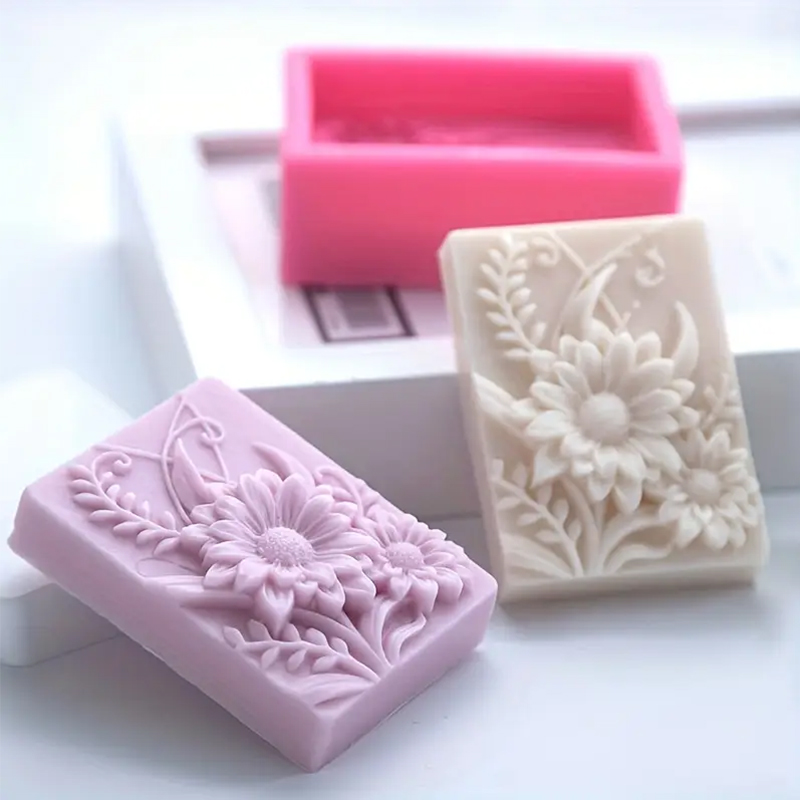 3D Flower Square Soap Silicone - Soap Making Lye บทวิจารณ์และราคา