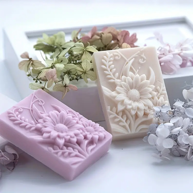3D Flower Square Soap Silicone - Soap Making Lye บทวิจารณ์และราคา
