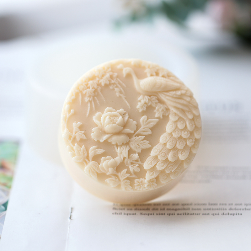 Peacock Flower Pattern Silicon - Soap Making Lye บทวิจารณ์และราคา